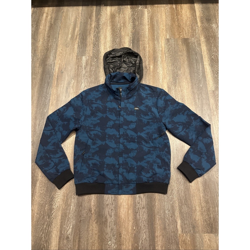 National Geographic Full Zip Jacket Zip Closure For Hood Size Medium